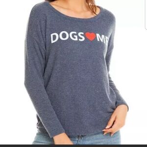 Chaser Dogs ❤️ Me Blue Graphic Long Sleeve Shirt